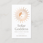 Rose Gold Sun Goddess Girl Spray Tanning Salon Visitenkarte (Vorderseite)