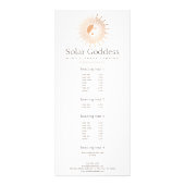 Rose Gold Sun Goddess Girl Spray Tanning Salon Werbekarte (Vorne)