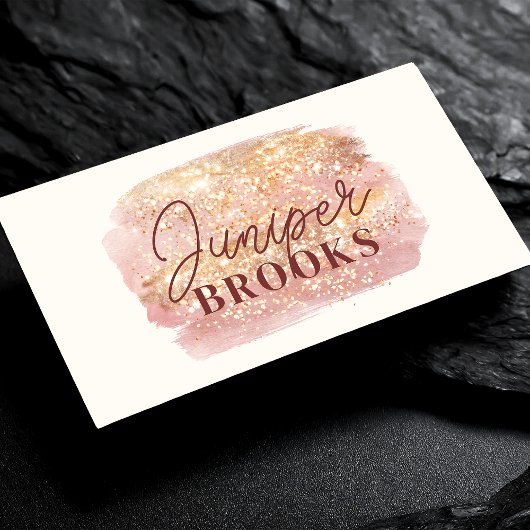 Rose Gold Sunset Glitzer Social Media QR-Code Visitenkarte