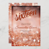 Rose Gold Sweet 16 Dekorationen Einladung (Vorne/Hinten)