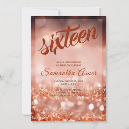 Rose Gold Sweet 16 Dekorationen Einladung