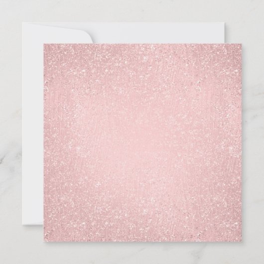 Rose Gold Sweet 16 Elegante Blume & Glitzer Einladung (Rückseite)