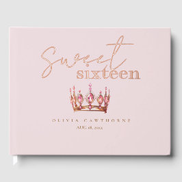 Rose Gold Sweet 16 Foil Gästebuch