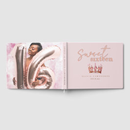 Rose Gold Sweet 16 Foil Gästebuch