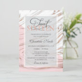 Rose Gold Sweet 16 Geburtstag Einladung (Stehend Vorderseite)