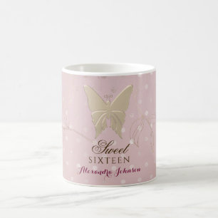 Rose Gold Sweet 16 Geburtstag Kaffeetasse