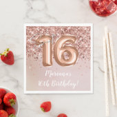Rose Gold Sweet 16. Geburtstagsfeier Serviette (Beispiel)