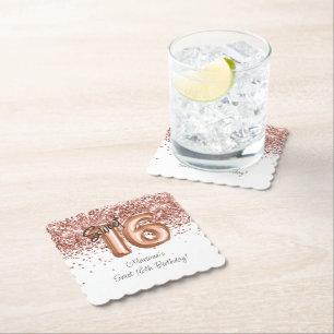 Rose Gold Sweet 16. Geburtstagsfeier Untersetzer