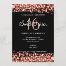 Rose Gold Sweet 16 Geburtstagsparty Glitzern