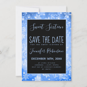 Rose Gold Sweet 16 Glitzern zum Geburtstag Save The Date