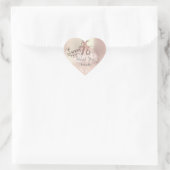 Rose Gold Sweet 16. Prinzessin Herz Dankeskleid Herz-Aufkleber (Tasche)