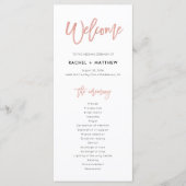 Rose Gold Sweet Fairytale Hochzeitsfeier Programm (Vorderseite)