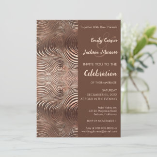 Rose Gold Swirl Wedding Invitation Einladung
