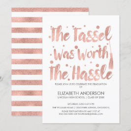 Rose Gold Tassel Abschluss Card Einladung