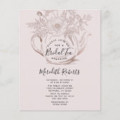 Rose Gold Teapot Bridal Tee Einladung (Vorderseite)