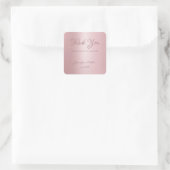 Rose Gold Template Danke Handschrift Text Quadratischer Aufkleber (Tasche)