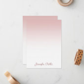 Rose Gold Template Handwriting Script Name Modern Mitteilungskarte (Vorderseite/Rückseite Beispiel)