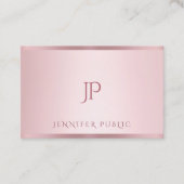 Rose Gold Template Modernes Minimalistisches Mit M Visitenkarte (Vorderseite)