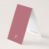 Rose Gold Template Modernes Monogramm Elegant Einf Visitenkarten (Rückseite)