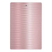 Rose Gold Template Monogram Trendy Modern Elegant Mini Klemmbrett (Rückseite)