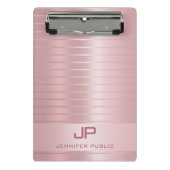 Rose Gold Template Monogram Trendy Modern Elegant Mini Klemmbrett (Vorderseite)