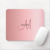 Rose Gold Template Trendy Monogram Elegant Mousepad (Mit Mouse)