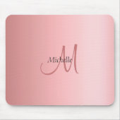 Rose Gold Template Trendy Monogram Elegant Mousepad (Vorne)