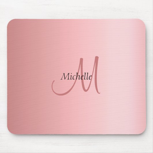 Rose Gold Template Trendy Monogram Elegant Mousepad (Vorne)