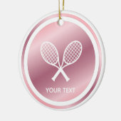 Rose Gold Tennis Rackets Girls Sport Custom Text Keramik Ornament (Links)