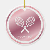 Rose Gold Tennis Rackets Girls Sport Custom Text Keramik Ornament (Hinten)