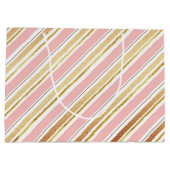 Rose Gold Textur Geschenktasche Große Geschenktüte (Rückseite)