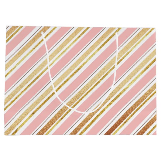 Rose Gold Textur Geschenktasche Große Geschenktüte (Rückseite)