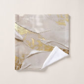 Rose Gold Textured Plaster Abstract Badhandtuch Set (Waschlappen)