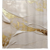 Rose Gold Textured Plaster Abstract Duschvorhang (Vorderseite)