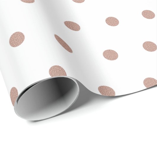 Rose Gold Textured Polka Dot Muster Geschenkpapier (Rolleneckpunkt)