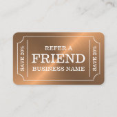 Rose Gold Ticket Style Empfehlungskarte Begleitkarte (Vorderseite)