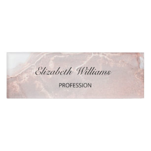 Rose Gold Tinte Marmor Namenschild