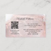 Rose Gold Tinte Marmor | QR-Code Visitenkarte (Rückseite)