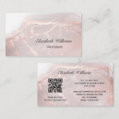 Rose Gold Tinte Marmor | QR-Code Visitenkarte (Vorne/Hinten)