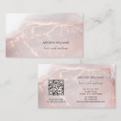 Rose Gold Tinte Marmor | QR-Code Visitenkarte (Vorne/Hinten)