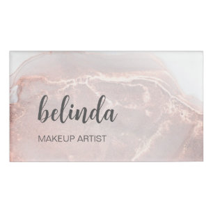 Rose Gold Tintenmarmor Namenschild