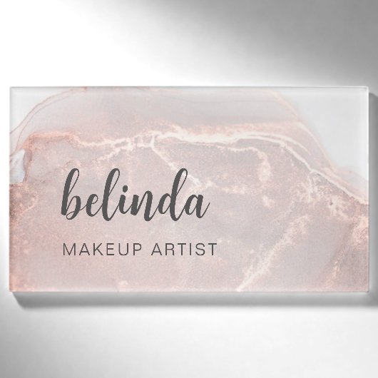 Rose Gold Tintenmarmor Namenschild (Vorderseite)
