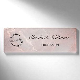 Rose Gold Tintenmarmor  Namenschild