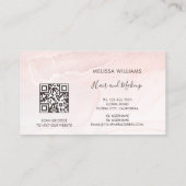 Rose Gold Tintenmarmor | QR Code Visitenkarte (Rückseite)
