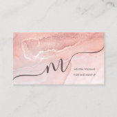 Rose Gold Tintenmarmor | QR Code Visitenkarte (Vorderseite)