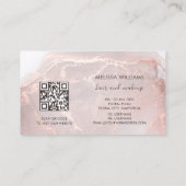 Rose Gold Tintenmarmor | QR Code Visitenkarte (Rückseite)