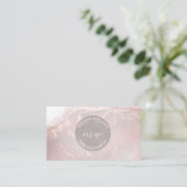 Rose Gold Tintenmarmor | QR Code Visitenkarte (Stehend Vorderseite)