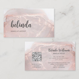 Rose Gold Tintenmarmor | QR-Code Visitenkarte