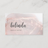 Rose Gold Tintenmarmor | QR-Code Visitenkarte (Vorderseite)