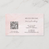 Rose Gold Tintenmarmor | QR Code Visitenkarte (Rückseite)